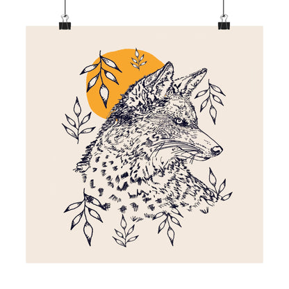 Lone Coyote // Satin Poster